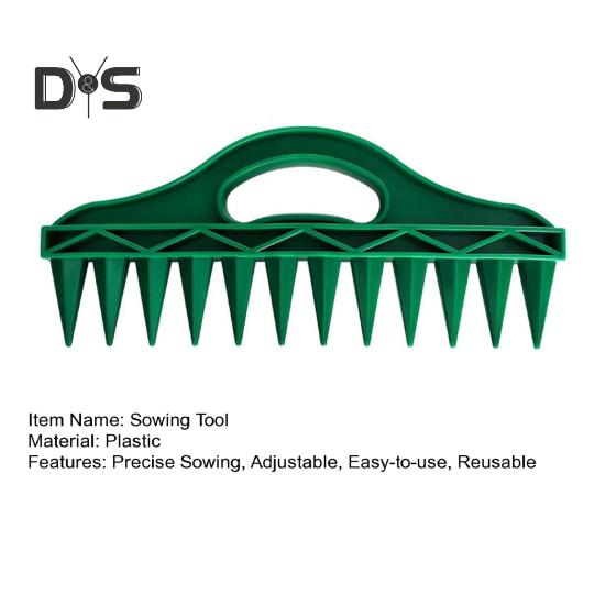 Manueller Saatgutverteiler, 12-Loch-Pikierstab mit Handaussaatwerkzeug, verstellbarer Saatgutspender, Pflanzwerkzeug für Gärtner, Blumen- und Gemüsesamen