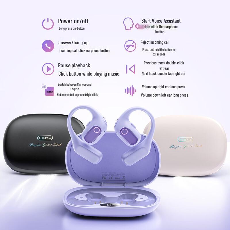 BYZ S500 Open-Ear Bluetooth Headphones