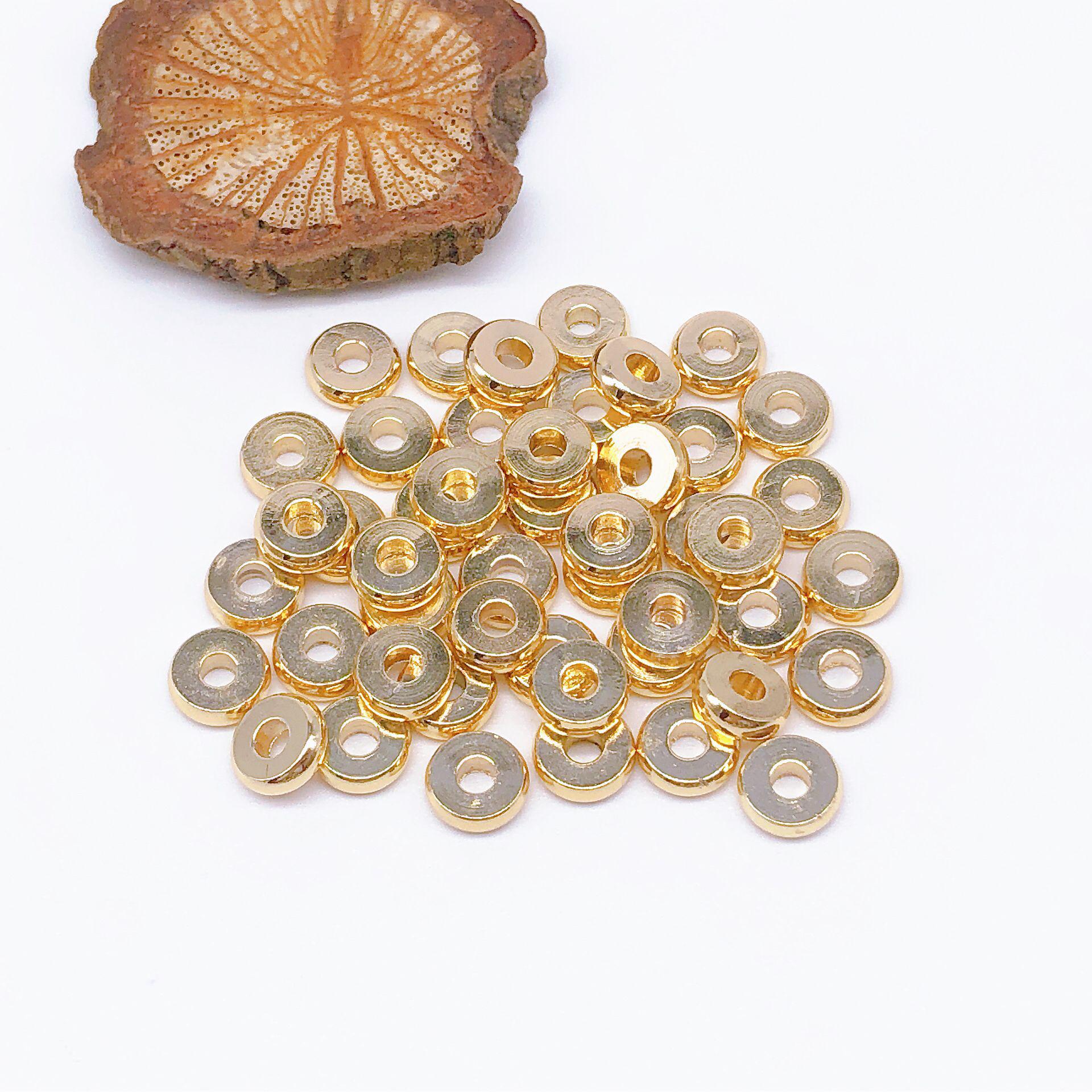 

Гладкие круглые бусины-разделители с наполнением из 18-каратного золота для изготовления ювелирных изделий своими руками 4mm