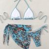 1011 New European and American Swimwear Popular Printing Sexy Bikini Split Swimsuit Women's High-end Three-piece Set