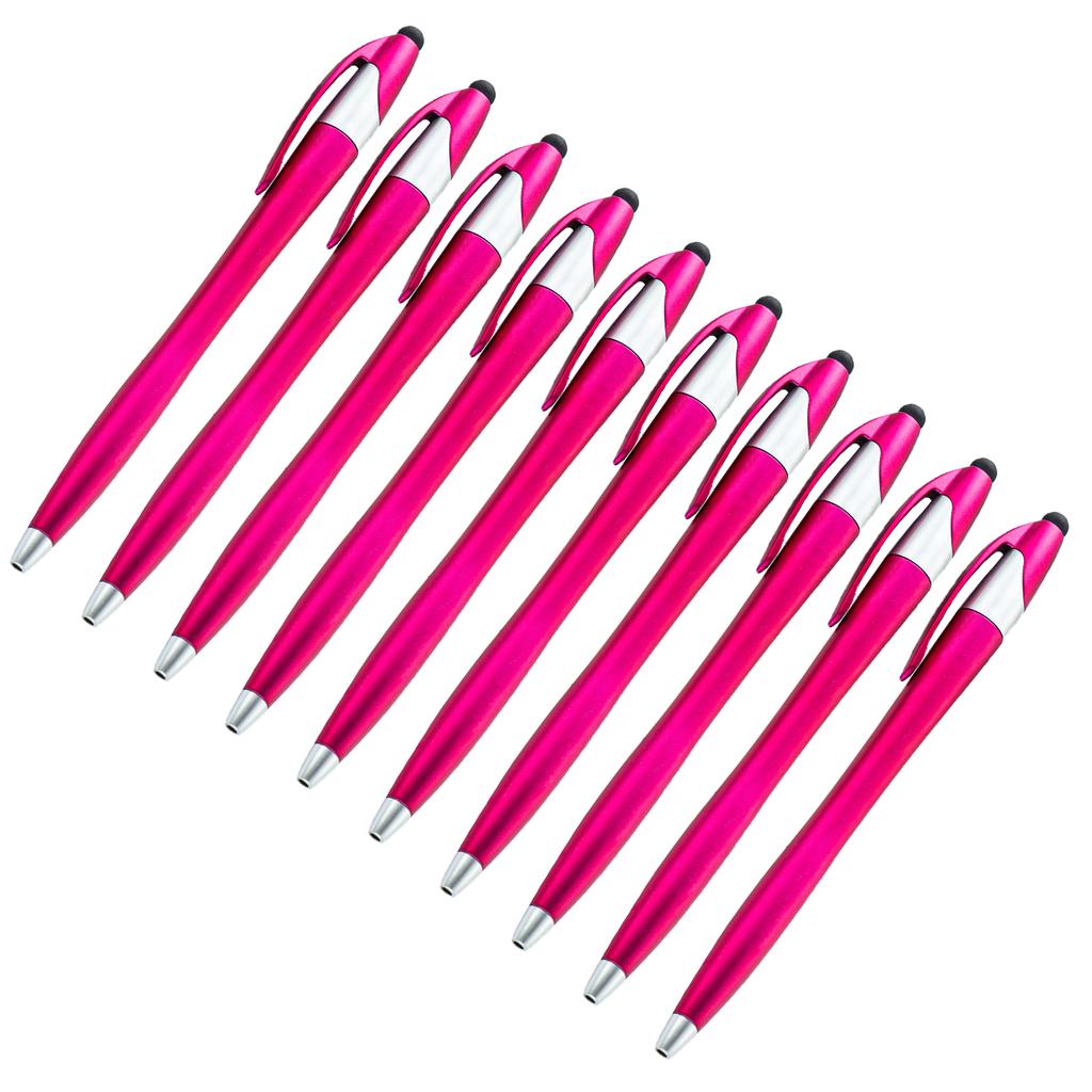 10Pieces 2-in-1 Ballpoint Pen with Stylus Tip Touching Screen Pen Retractable Ballpoint Pen Write Smoothly for Adult