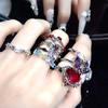 Liebe Farbige Diamanten, Zirkonia Schleifen, Kalter Wind, High-End Nischen Design, Personalisierbares Stapeln, Offene Ringe Tragen, Damen