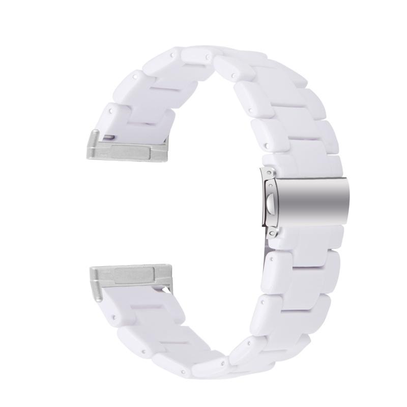 

Resin Band for Fitbit Versa 4/Sense 2,20mm Lightweight Watch Strap Bracelet with Stainless Steel Buckle White