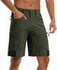 Men's Climbing Shorts, Summer Combat Pants, Water-Resistant Pockets, Fishing Pants, Quick-Drying, Amphibious, Army Green, Size 2XL