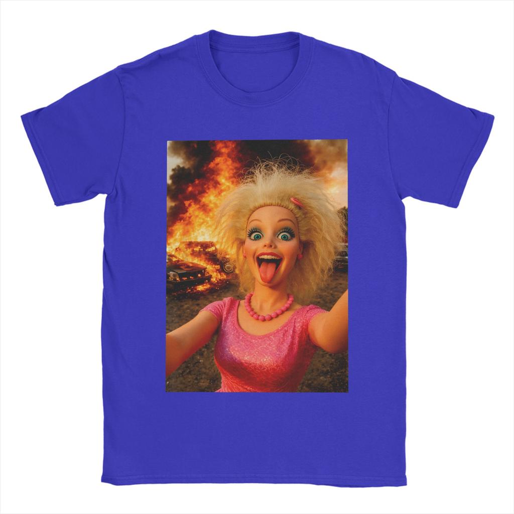 Doll Face Meme Expression Crazy Doll Hilarious Meme Unisex T Shirt Tee Shirt Short Sleeve Round Neck TShirts Pure Cotton Clothes