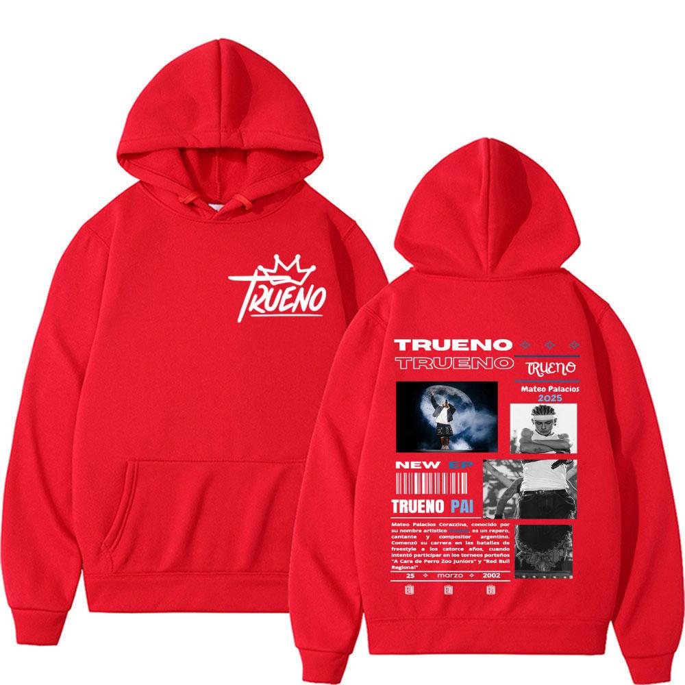 Rapper Trueno Mateo Palacios Tour 2025 Graphic Pullover Men's Clothing Gothic Hip Hop Pop Music Hoodie Oversized Sweatshirt Tops