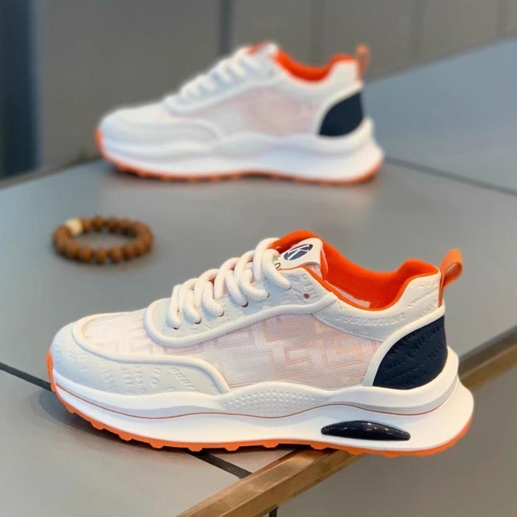 Herrenschuhe neu Sommer atmungsaktives Mesh weiße Schuhe Herrenmode Plateau Sport Freizeit trendige Schuhe