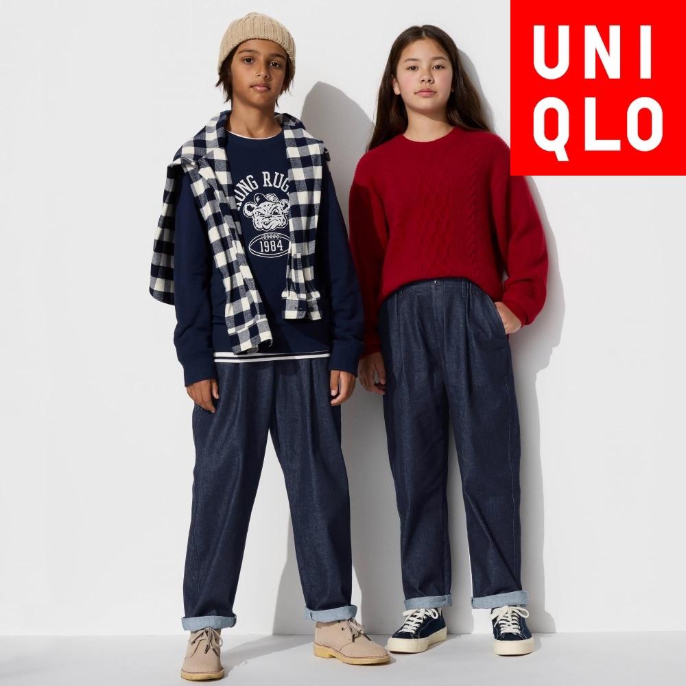 

Uniqlo Kids Tuck Широкие брюки Джинсовые 68 BLUE/KIDS 160