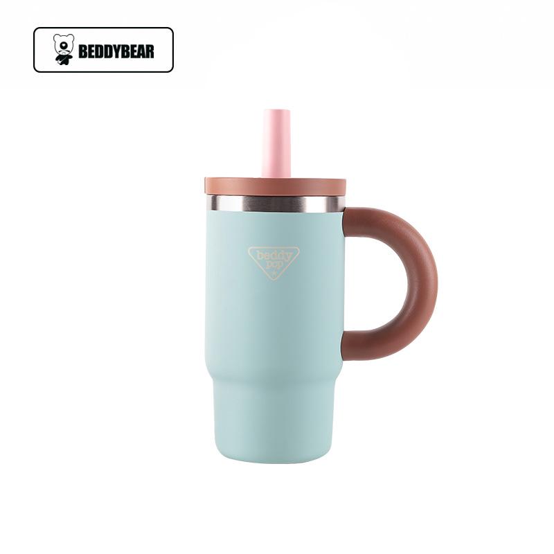 

New Retro Neon Bear Thermos: Colorful Macaron Series Water Bottle Includes Original Cup Brush