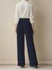 Women's High Waist Solid Color Casual Long Pants with Pockets