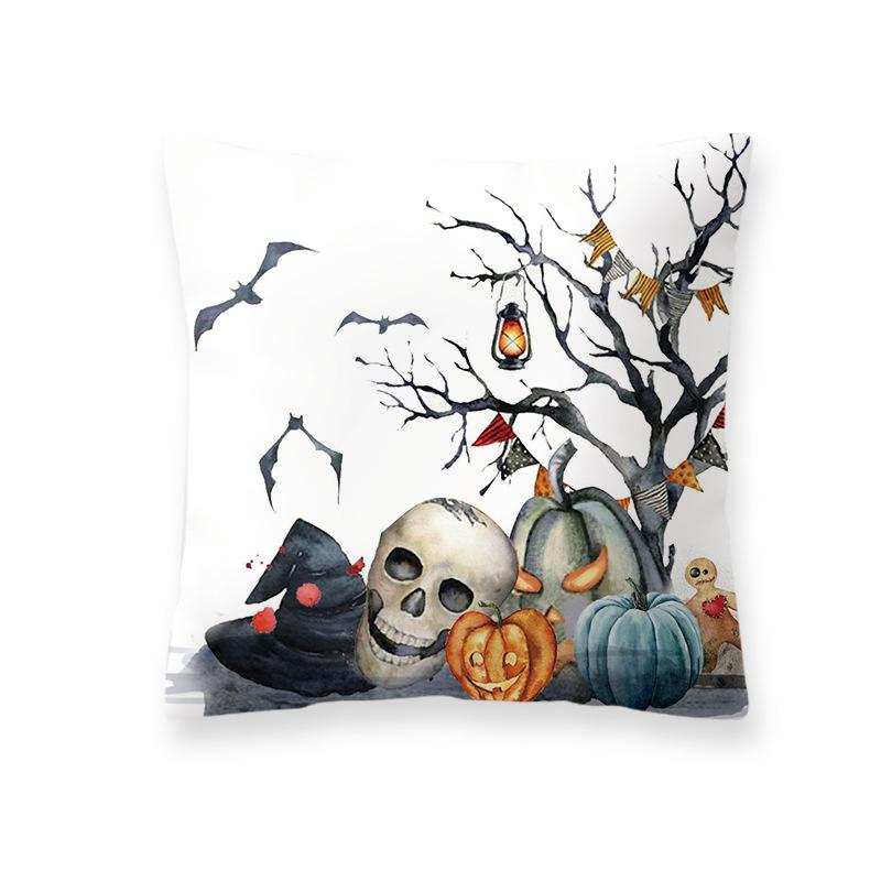 Halloween Pumpkin Cartoon Pillow Cover Festive Home Sofa Bedside Bedside Comfortable Breathable Pillow Cover