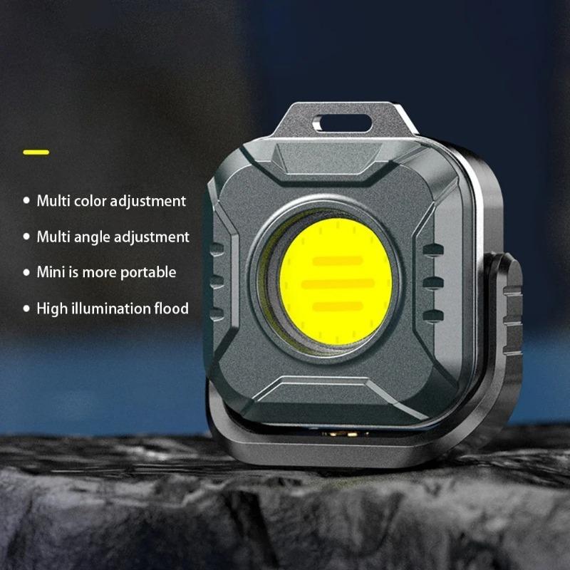 Mini Rechargeable LED Portable Flashlight Magnetic 6 Lightenings Modes Multifunction Emergency Light COB Work Light USB Camping Torch