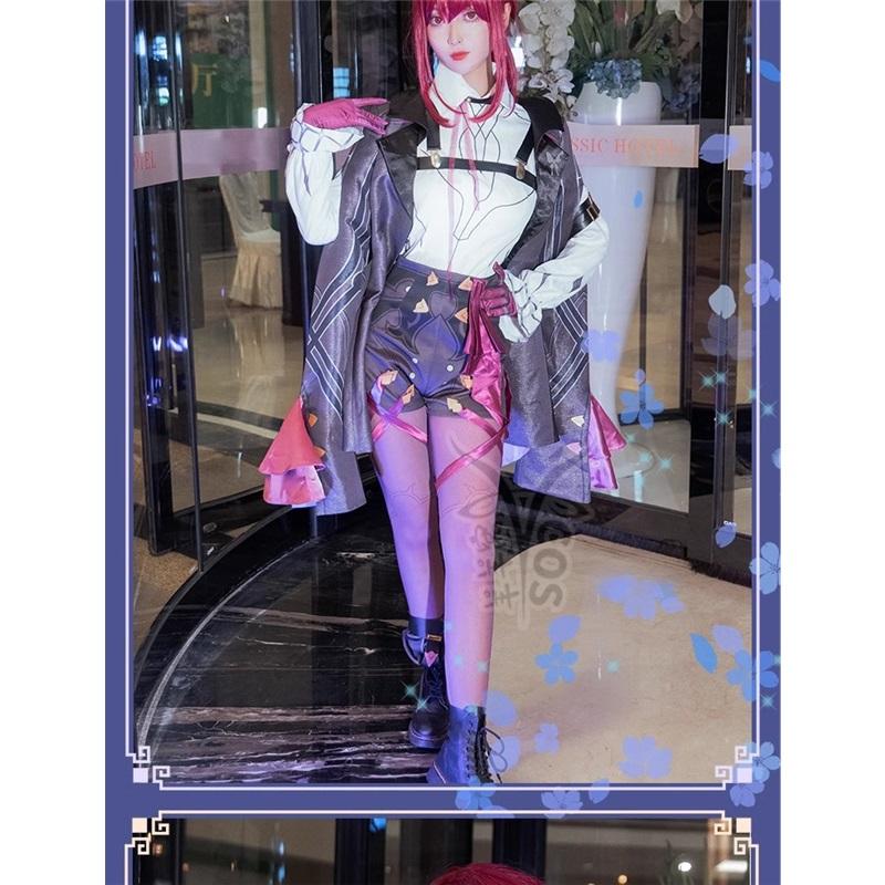 Honkai Star Rail Cosplay Kostüm Honkai Kafka Cosplay Kostüm Helloween Party Anzug mit Perücke Kafka Outfit Uniform