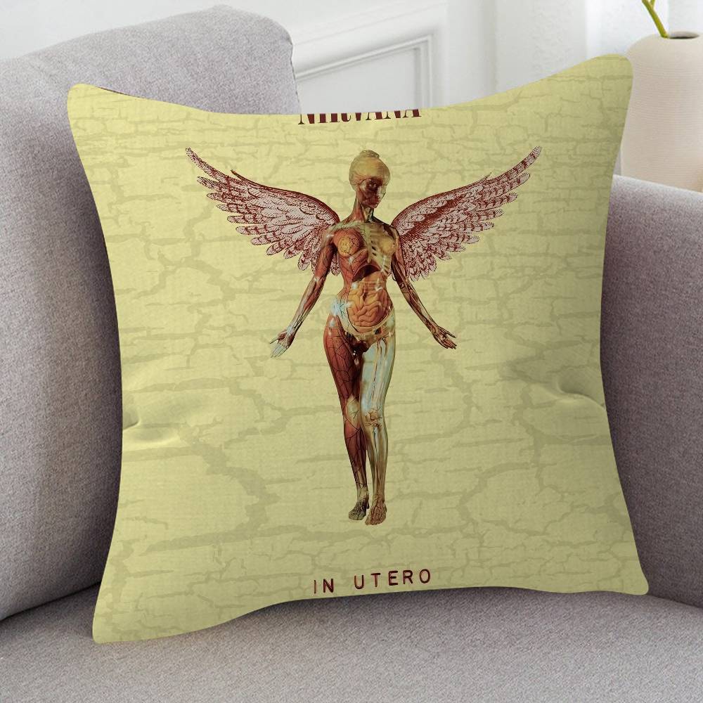 Rock Band Nirvana Pillow Cushion Cover Pillowcase Living Room Sofa Home Decor Customized
