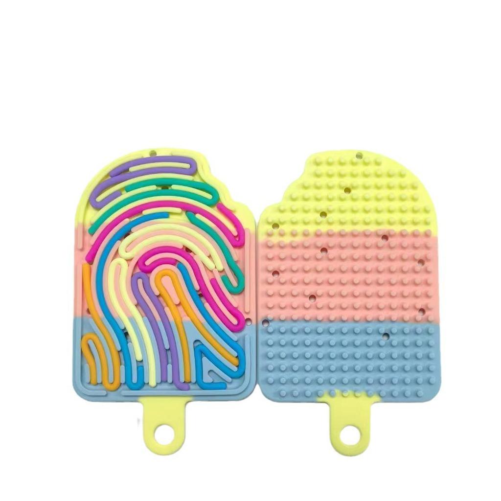 Kids' Space-Themed Sensory Ice Cream Puzzle Board