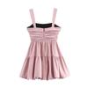 2026 Pink Draping Balloon Mini Camisole Dress - European & American Style Women's Fashion.