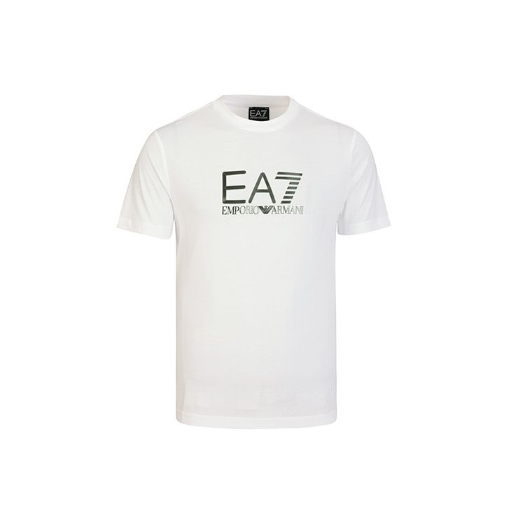 Emporio Armani EA7 Однотонная футболка с круглым вырезом и коротким рукавом Мужские топы 3LPT71-PJM9Z-1100 L