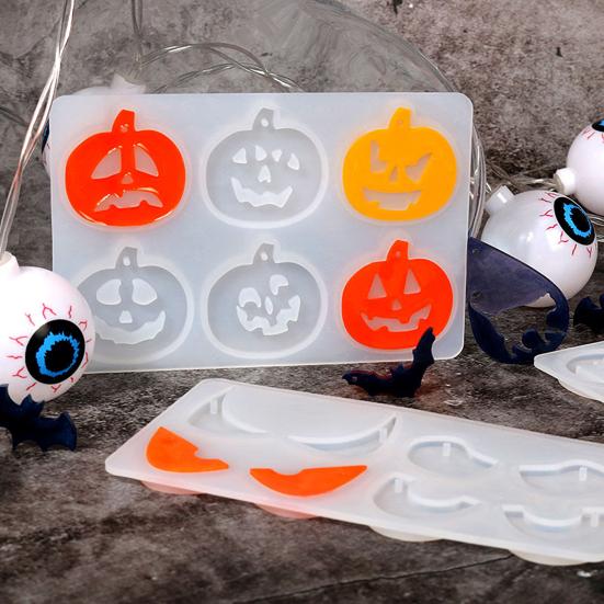 Halloween Silicone Mold Easy Release Pumpkin Cat Witch Shape DIY Earrings Necklace Pendant for Craft Making