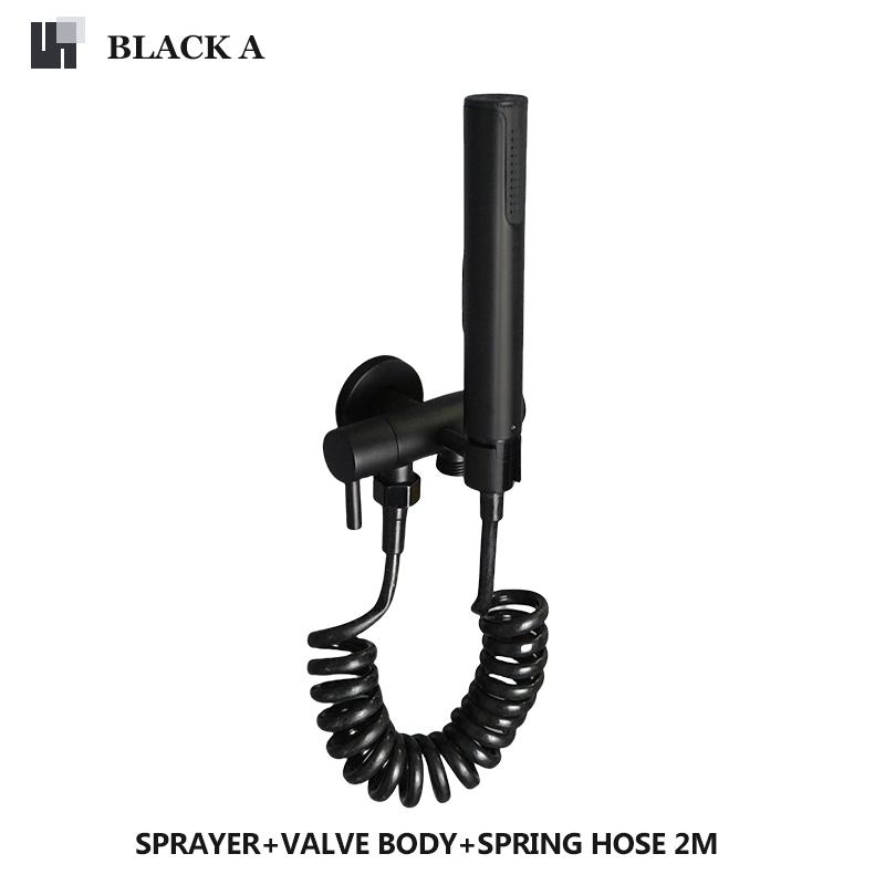 Handheld Toilet Bidet Spray Gun Set Bathroom Self-Cleaning Handheld Three-Function Sprayer Double Outlet Angle Valve Accessories