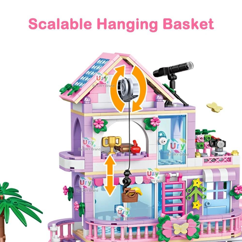 775 Pezzi Casa Città Vacanza Estiva Scivolo Piscina Villa Appartamento MOC Set di Blocchi da Costruzione Figura Giocattoli Fai da Te per Bambino Bambina Regalo di Natale