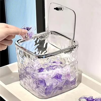 Récipient pour lessive en poudre Organisateur pour capsules de lessive Support pour capsules de lavage Rangement pour cotons-tiges avec couvercle Boîte de rangement de bureau