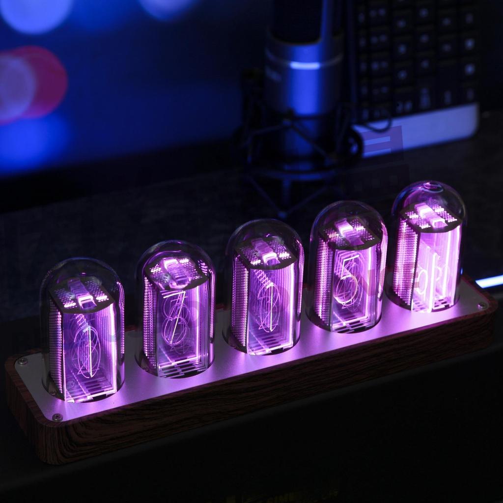 E-commerce Desktop Nixie Tube-Style Alarm Clock with Network Sync and Timer, Creative Design, No Assembly Required