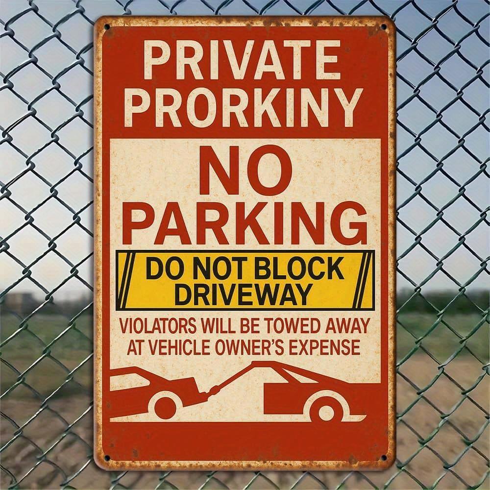 

Private Property No Parking metal sign, 12x8 inch. чистый