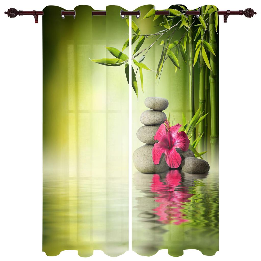 Gold Leaves on Black Background Window Curtain for Living Room Bedroom Home Decor Kitchen for Window Drapes