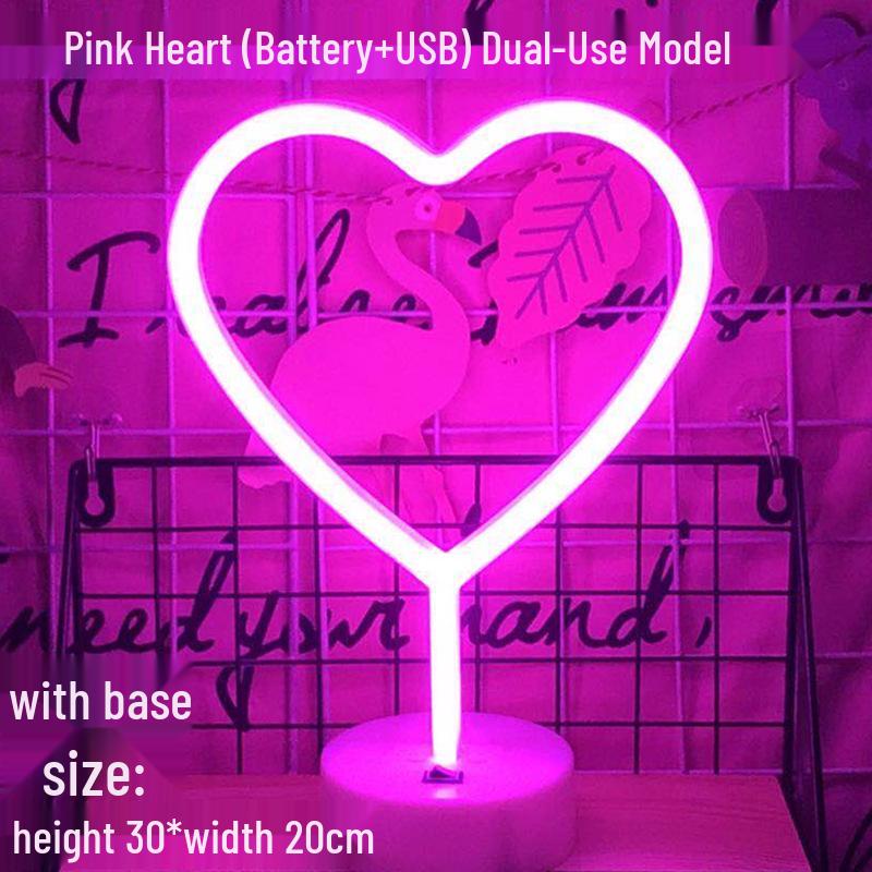 Lumière LED Néon Cactus & Flamant Rose pour Décorations de Fêtes