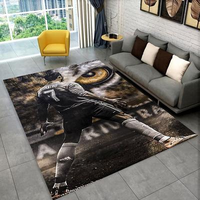 Alfombra Rug CR7 Cabra Ronaldo Estrella del Fútbol para Sala de Juegos Dormitorio Sala de Estar Sofá Decoración del Hogar, Alfombra Infantil Antideslizante Felpudo Regalo