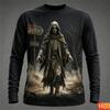 Halloween Zombie T-shirt tops Autumn winter Men's Long sleeved Tshirt Polyester Graphic Halloween Gift T-shirt for men y2k clothing