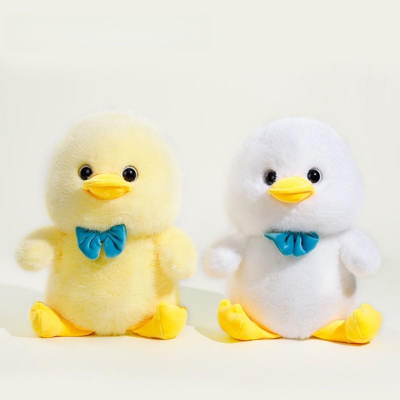 Cute Bow Duck Plush Toy With Short Pile Fabric For Kids And Giftgiving