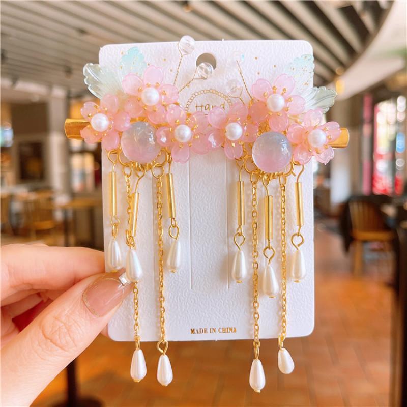 Antyczna zawieszka z frędzlami, spinka do włosów, akcesoria dziewczęce