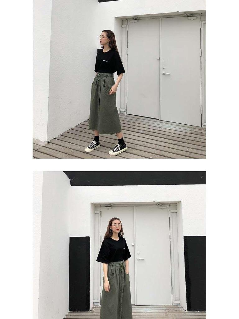 Frühling/Sommer 2020 Ulzzang High Waist Weit Bein Cropped Rockhose für Damen