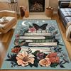 Book Moon Flowers Printed Carpet for Bedroom Living Room Bedside Sofa Floor Mat Modern Home Decor Area Rug Luxury Gifts