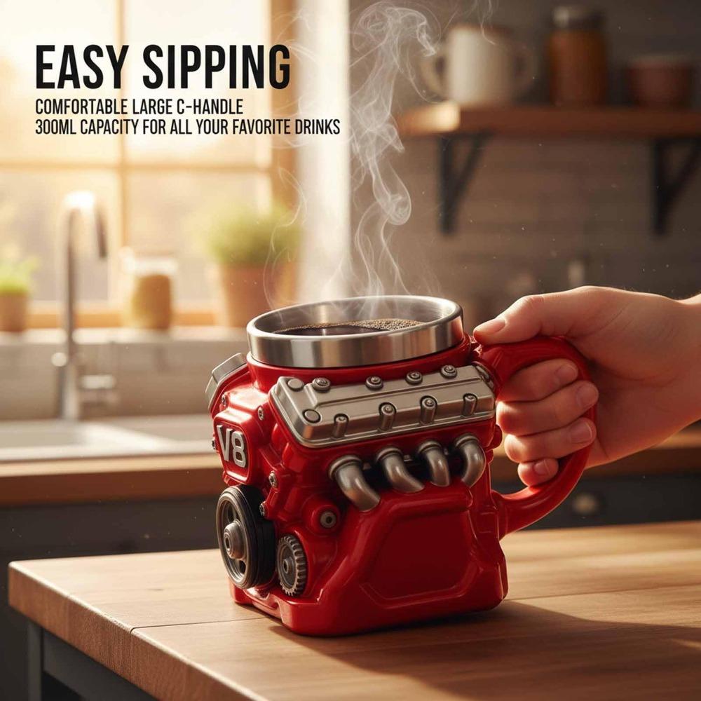 Retro V8 Engines Stainless Steel Cup Double Wall Insulation Car Mug  Gifts for Men and Boys