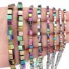 60-160pcs/Lot 2 4 6 8 10mm Square Hematite Beads for Jewelry Making Natural Stone Beads Loose Beads DIY Bracelet Neckalce