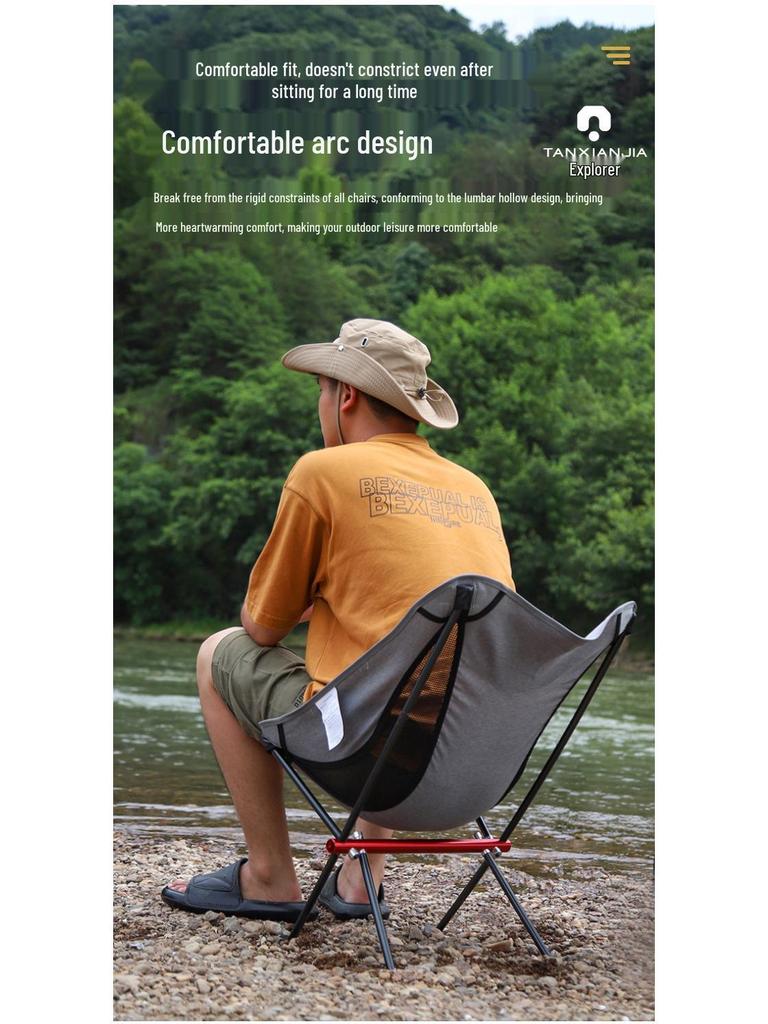 Ultra-light Portable Aluminum Folding Chair for Outdoor Beach & Fishing with Backrest