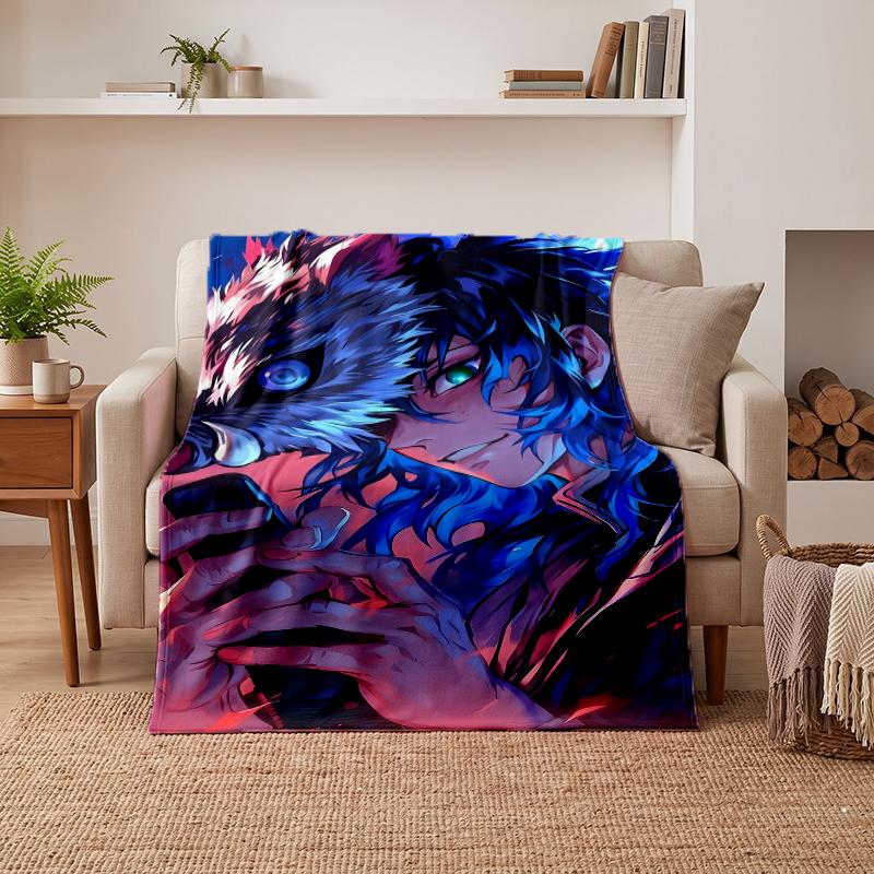 Demon Slayer Soft Warm Flannel Blankets Comfortable Blanket for Home Decoration Gifting