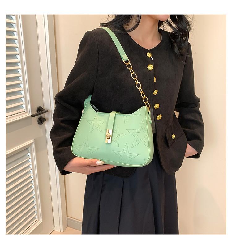 2024 Summer New Solid Color Simple Armpit Bag Street Style Pu Shoulder Bag