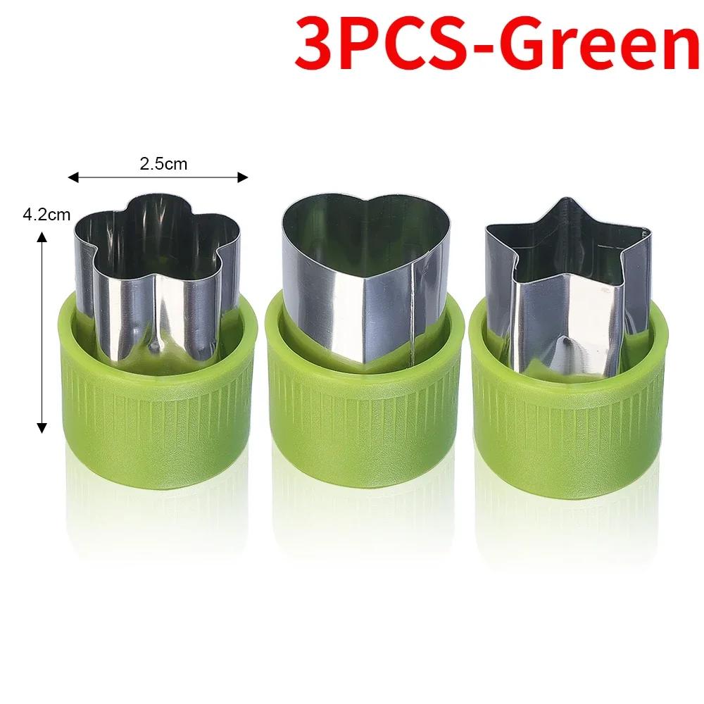 

6/3 шт. Форма для тиснения и вырезания овощей и фруктов Новая Звезда Сердце Цветок Форма Резак из нержавеющей стали Пластиковая ручка Кухонные гаджеты