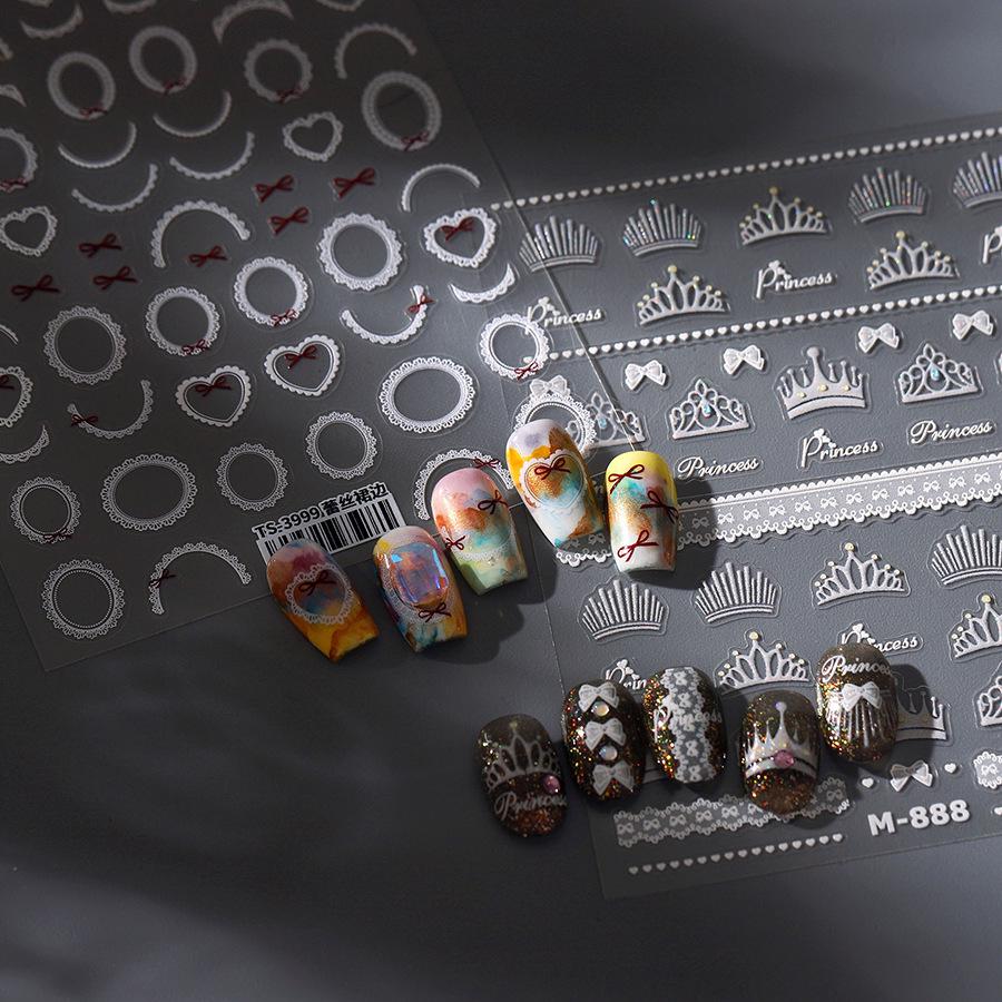 

Ferroso 5D Lace Scalloped Edge Transparent Nail Stickers TS-3999