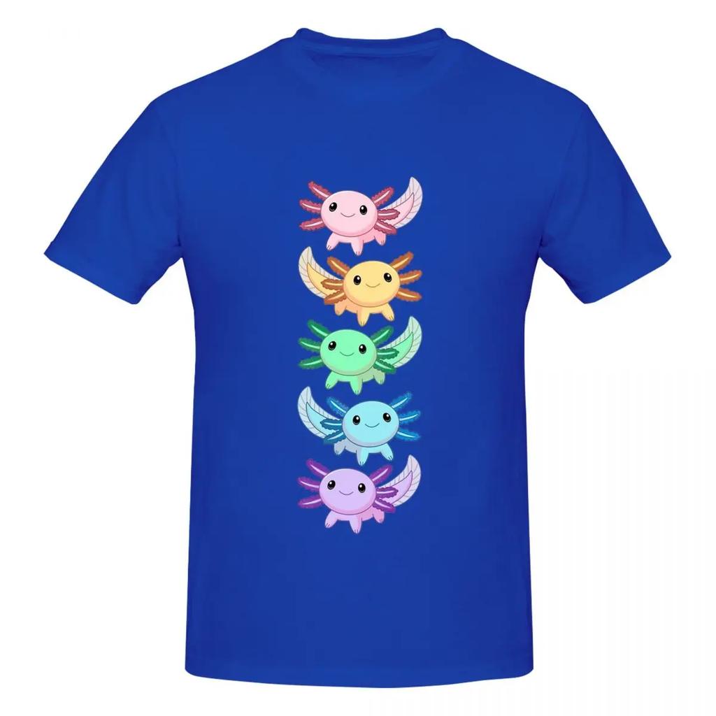 100 Cotton Rainbow Axolotl Tshirt Unisexs Classic Oversized T Shirt Unisex Crew Neck Summer Shirts Tops S6xl