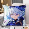 Cute F-Furina G-Genshin Impact Pillow Case Cushion Cover Soft Cute Throw Pillow Case For Car Sofa Pillowcase Polyester