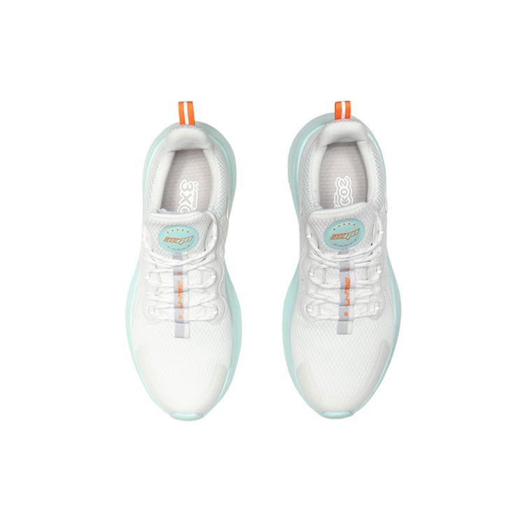 Li Ning Comfortable Cushioning Breathable Lightweight Rebound Low top Running Shoes Women's White Blue AREQ022-1