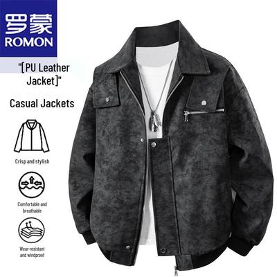 Men's Casual Faux Leather Jacket