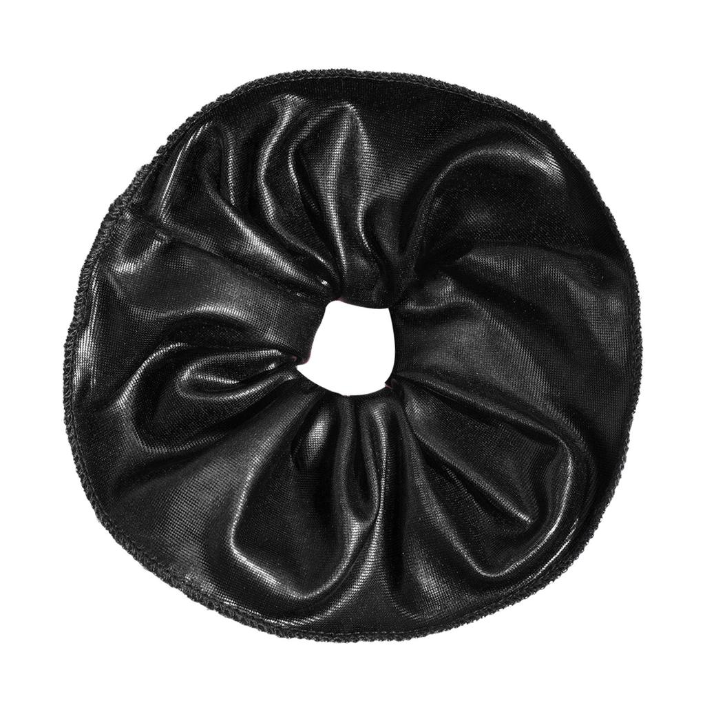 Kids Metallic Ruffle Elastic Hair Scrunchie Wide Hair Band Ponytail Holder Hair Tie for Girls Headwear