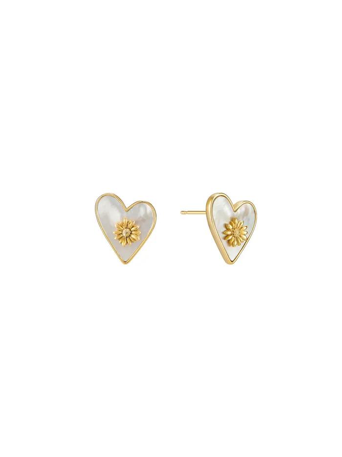 [Silver 925] Naker Flower Heart Earrings_EC1700
