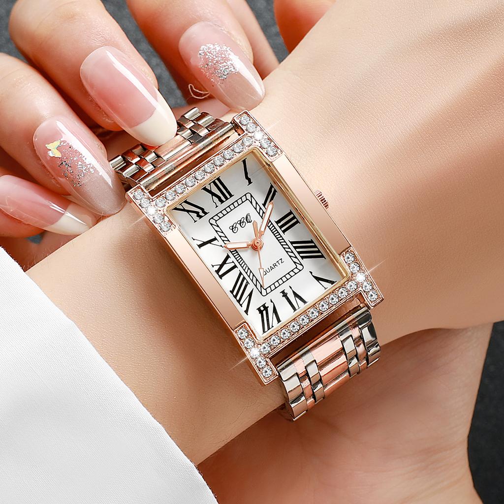 Luxury Diamond Women Watches Fashion Rectangle Dial Ladies Quartz Wristwatch Girls Clock Reloj Mujer