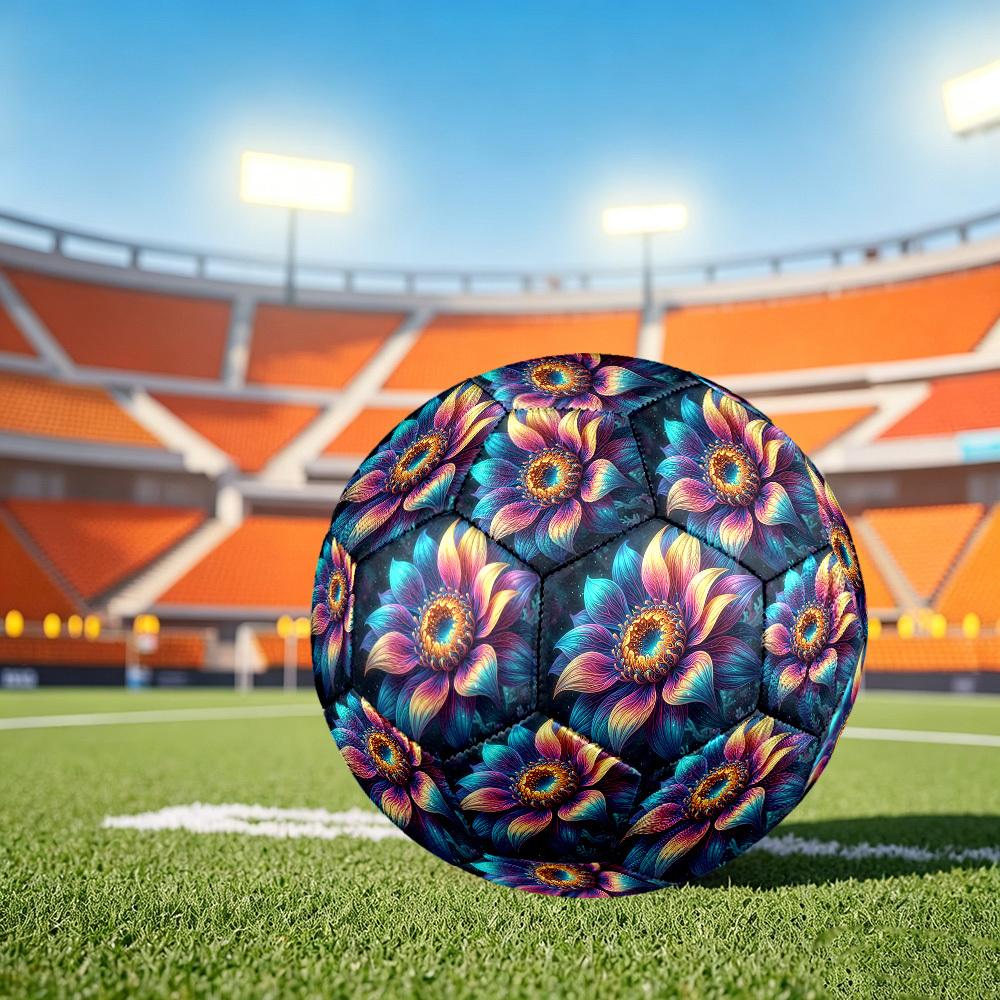 1pc Colorful Bloom Size 5 Soccer Ball Professional Match Training Football Indoor &Outdoor Sports Ball Training Ball Lightweight Durable y21